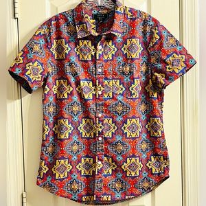 Medium 21Men Southwestern Aztec Mens Button Shirt